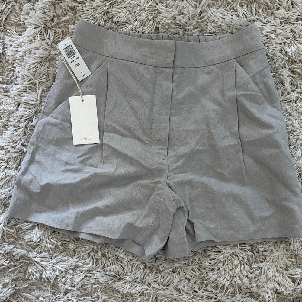 Wilfred Light Gray High-Waist Tailored Shorts